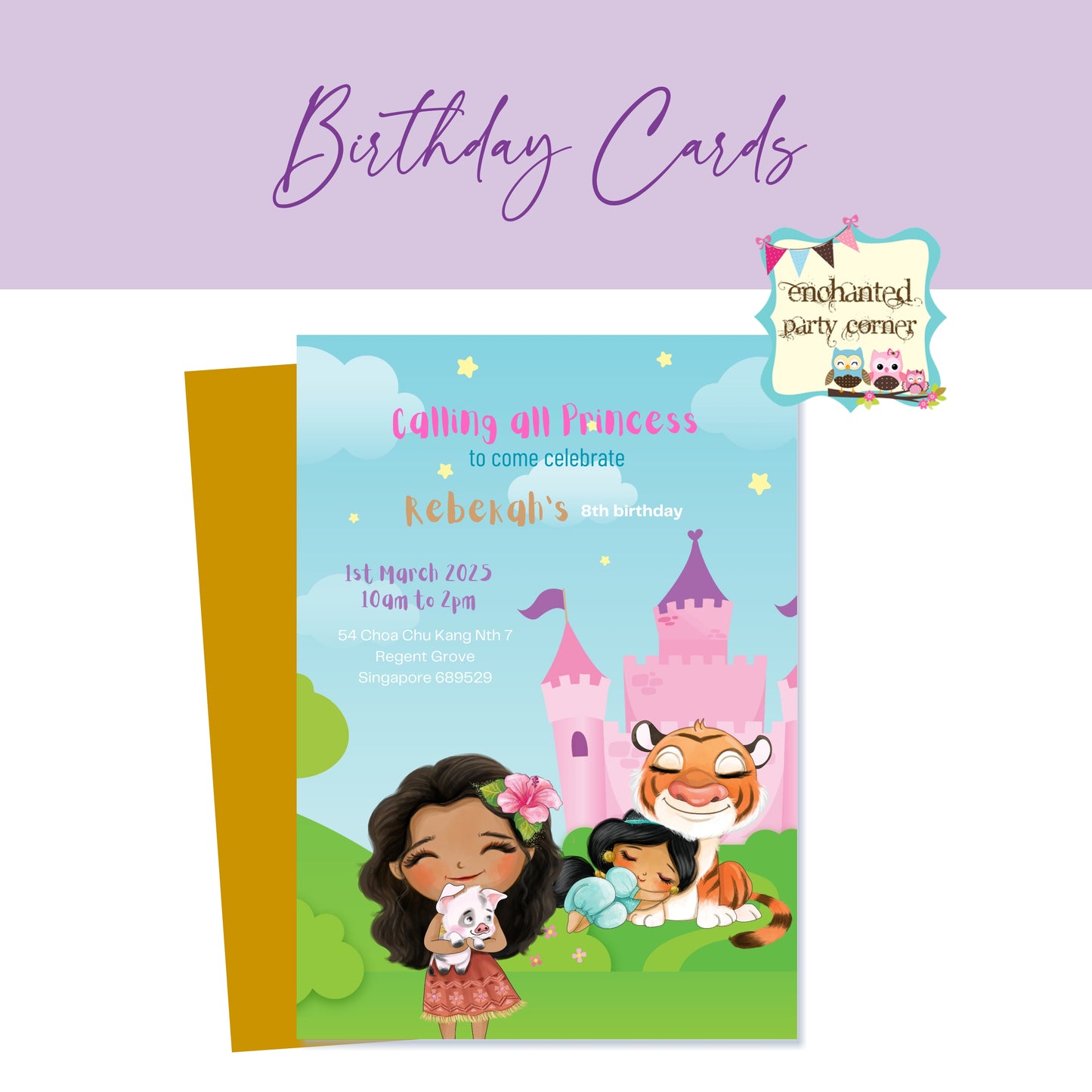 Calling All Princess (Card E) Digital Digital Birthday Invite - Girl