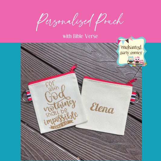 Bible Verse Pouch with personalised name