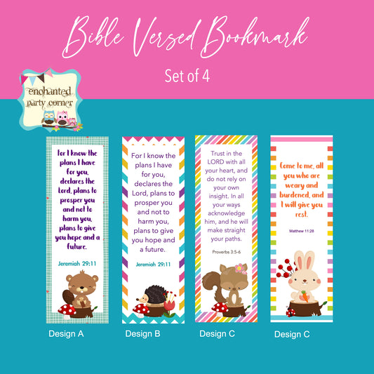 Personalised Gift - Bookmark with Bible Verse (Set of 4)