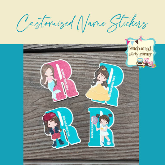 Customised Alpha Name Stickers For Girls