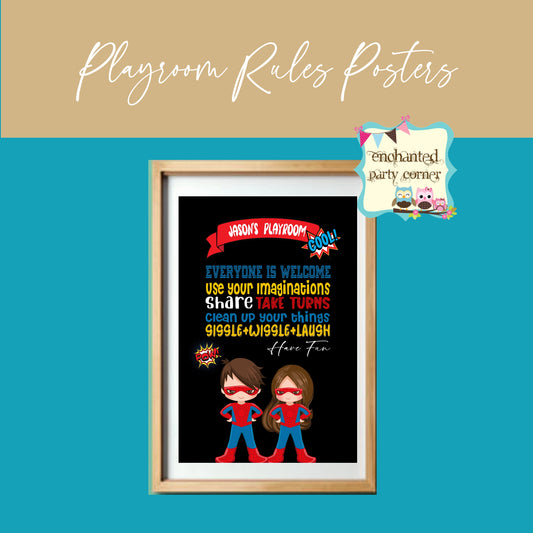My Playroom Posters - Super Heroes Theme B (Inspired)