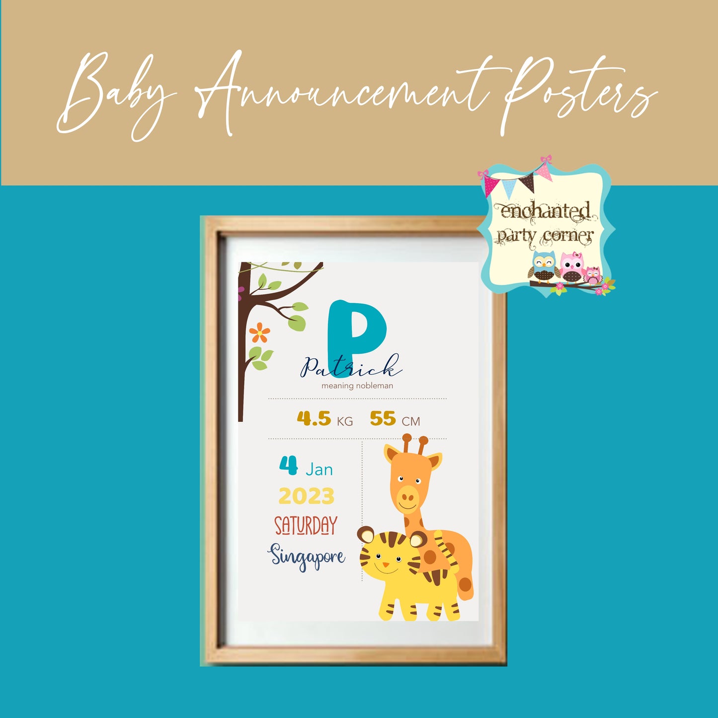 Baby Boy Announcement Posters