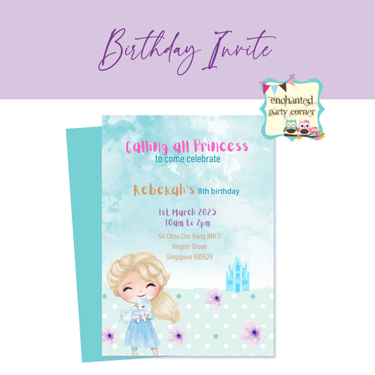 Calling All Princess Digital Birthday Invite - Girl