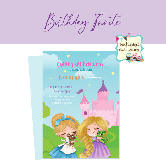 Calling All Princess (Design D) Digital Birthday Invite - Girl