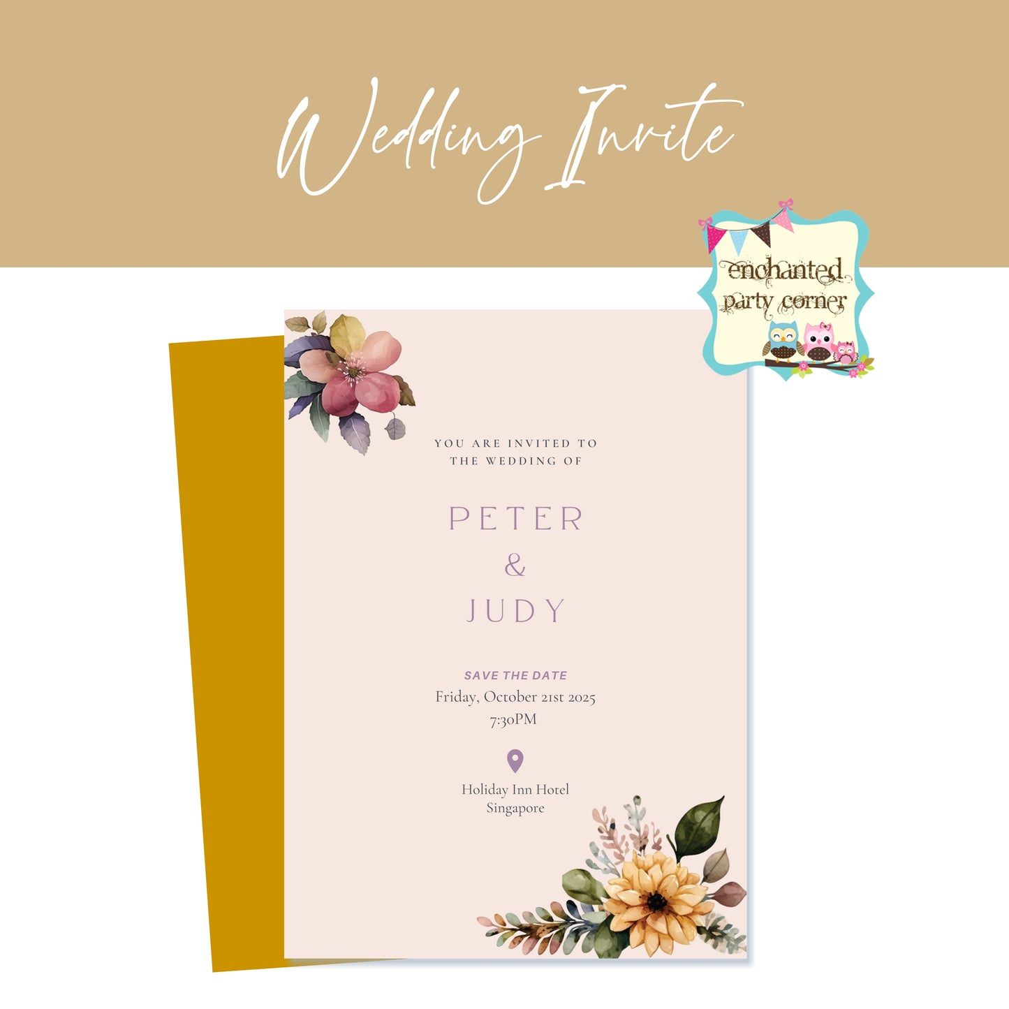 Floral Digital Wedding Invite - Floral B