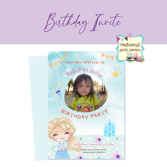 Princess Photo Digital Birthday Invite - Girl