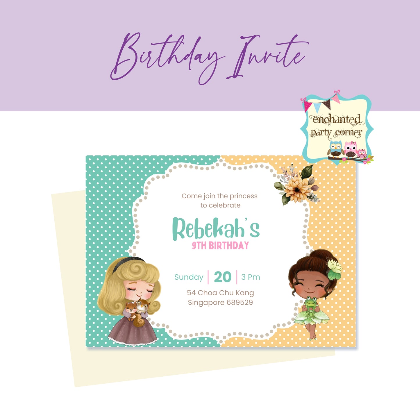 Princess Birthday Invitation Card - V3