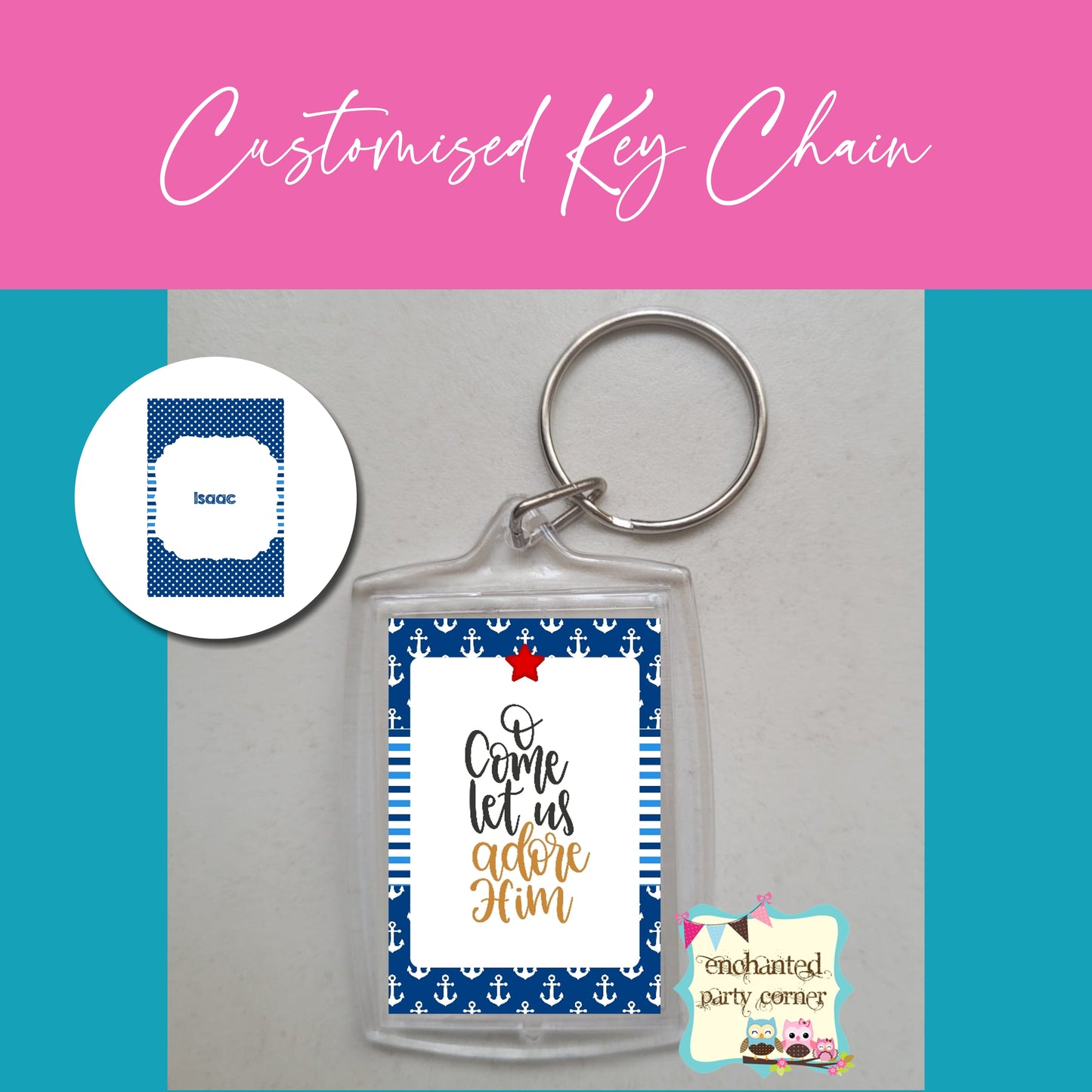 Customised Keychains - Blue B x 15pcs