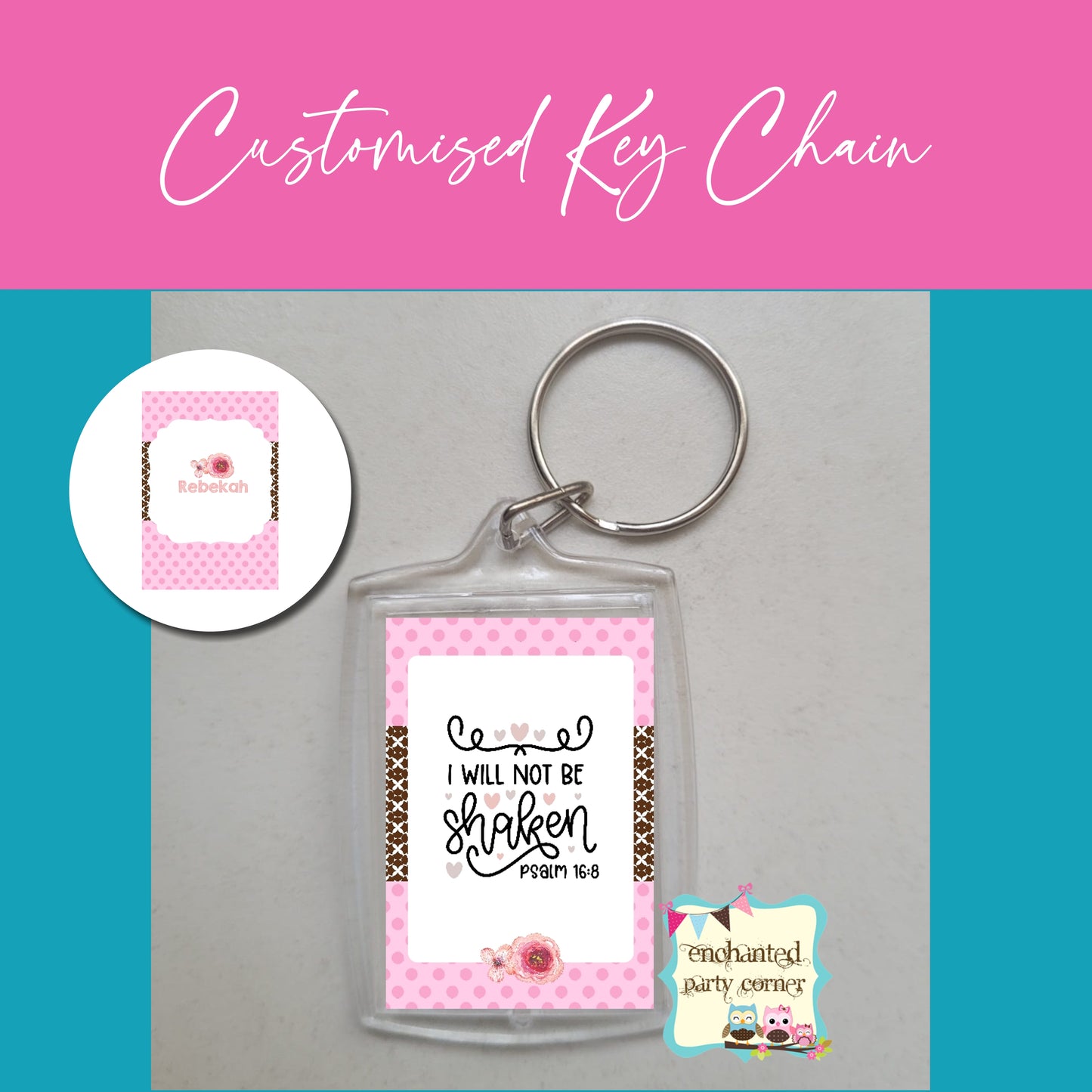 Customised Keychains - Light Pink x 15pcs (Copy)