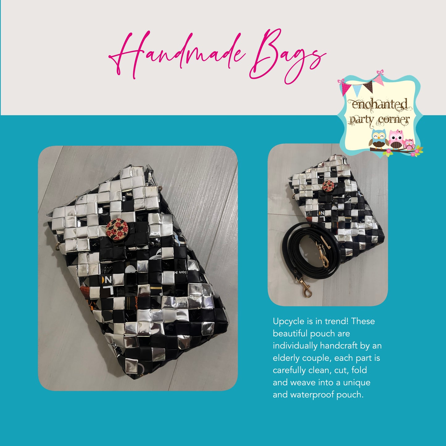 Handmade Sling Pouch (Black)