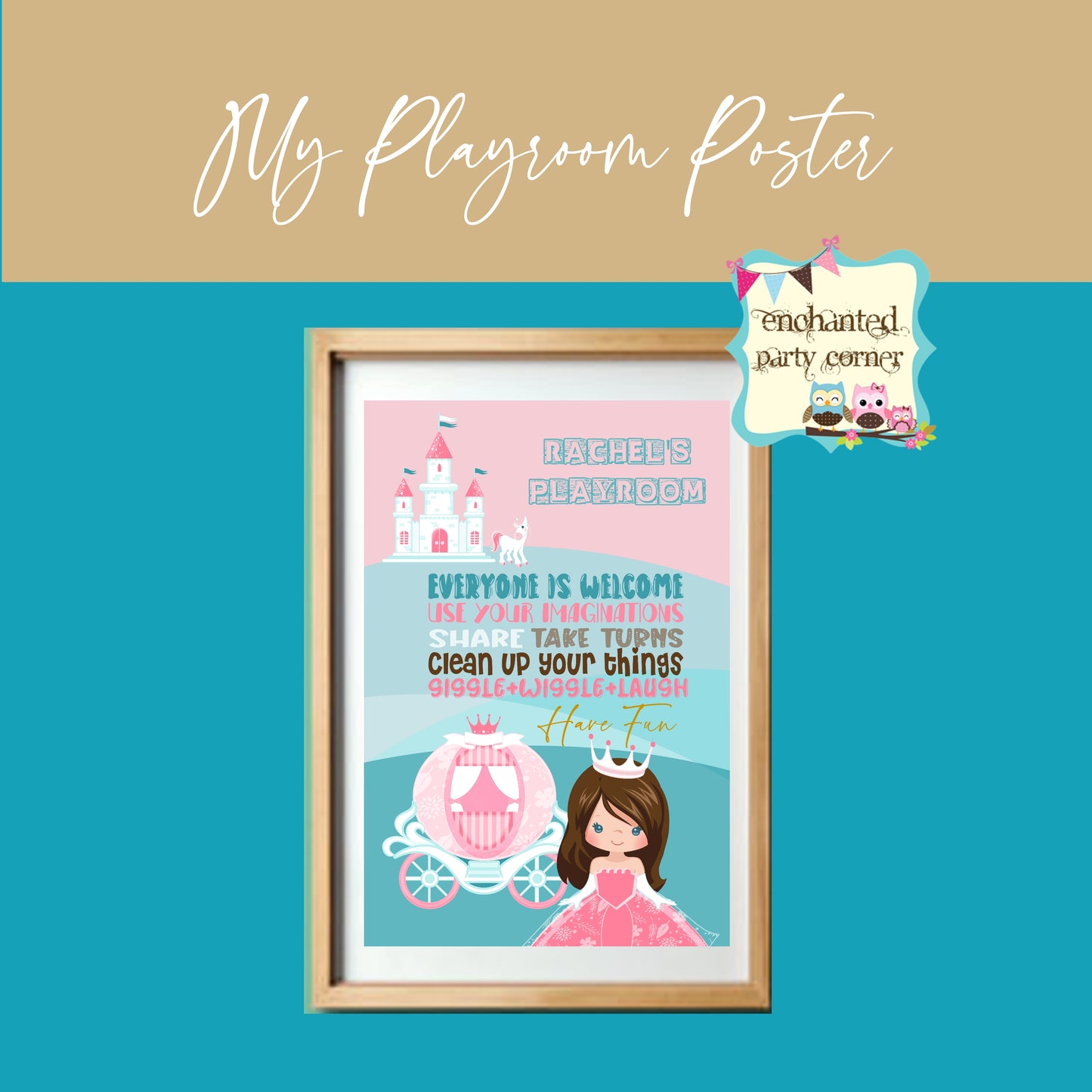 My Playroom Posters - Princess Theme (Inspired)