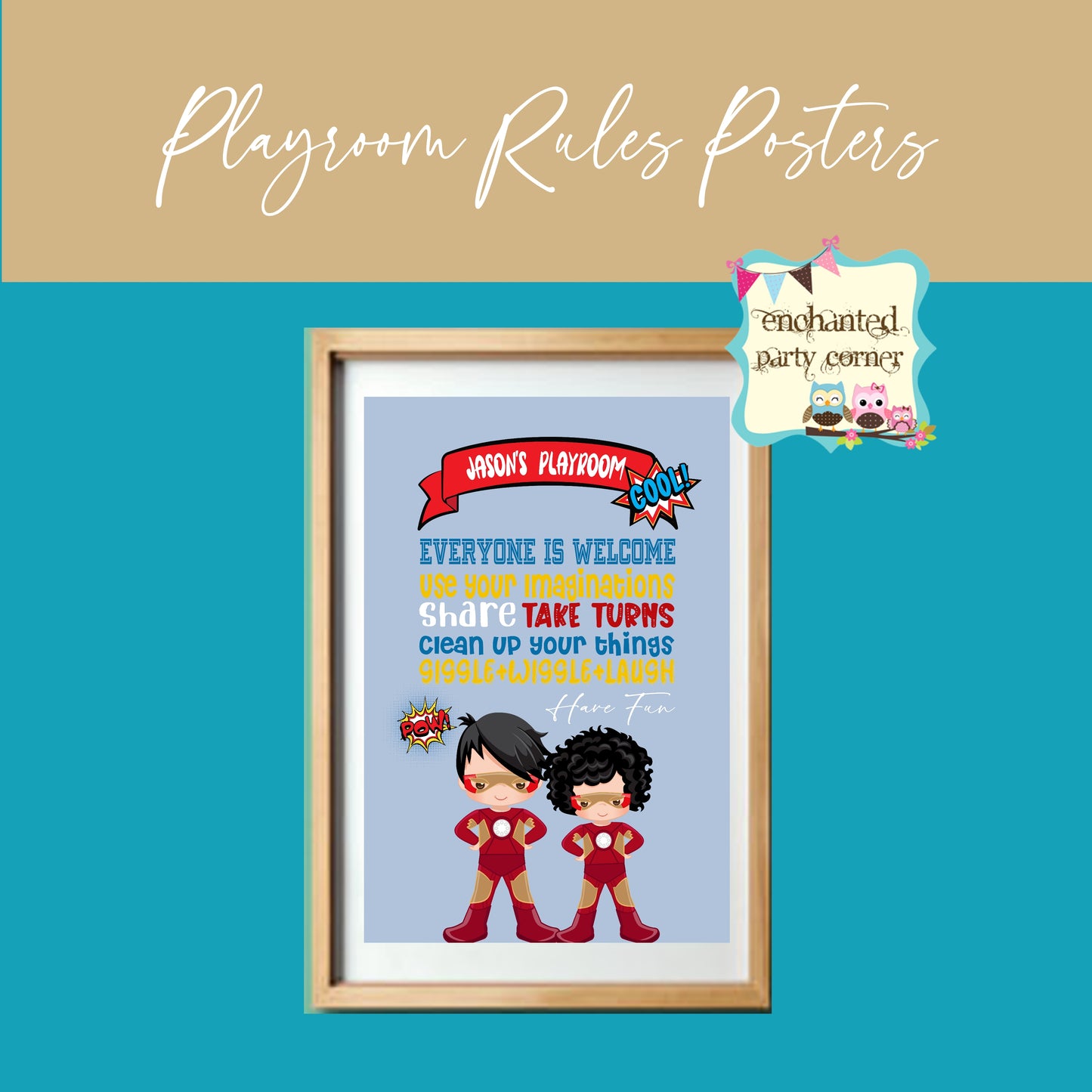 My Playroom Posters - Super Heroes Theme A (Inspired)