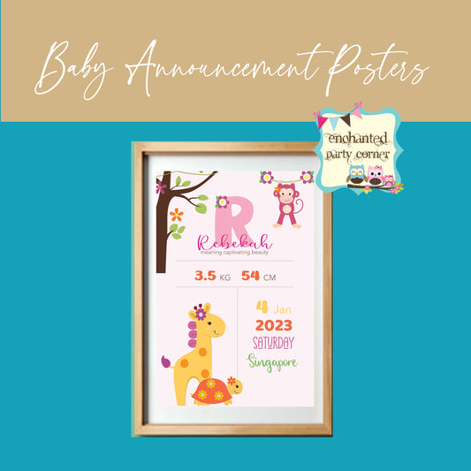 Baby Girl Announcement Posters